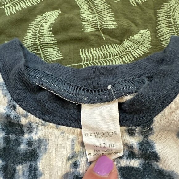 Kate Quinn Lot of 4 Short Sleeve T-Shirts Leaf Rhino Tie Dye Print 6-12 Mo - Picture 4 of 4